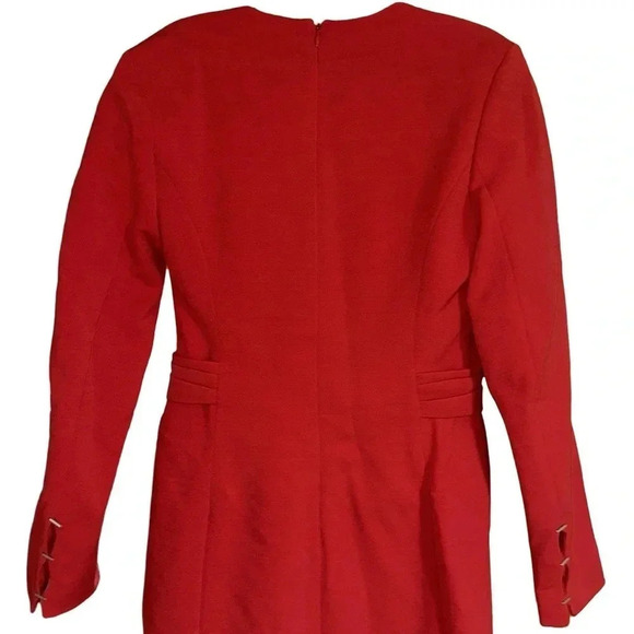 Jonathan Simkhai Red Staple Sleeve Compact Mini Sheath Dress Size Medium - Picture 12 of 16